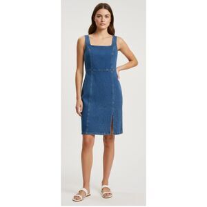 💙 REFORMATION Blue Denim Midi Dress Womens Size 12 💙